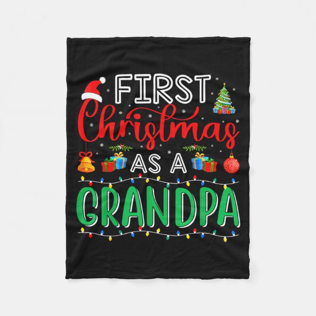 First Christmas As Grandpa Family Matching New Gra Fleecefilt (Framsidan)