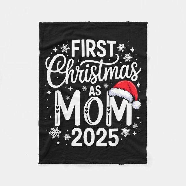 First Christmas As Mom 2025 Matching Family Holida Fleecefilt (Framsidan)