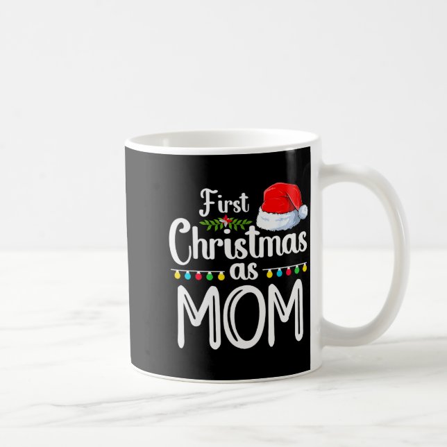 First Christmas As Mom New Mom 1st Christmas Xmas  Kaffemugg (Höger)