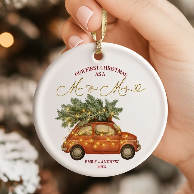 First Christmas as Mr and Mrs Julgransprydnad Keramik (Skapare uppladdad)