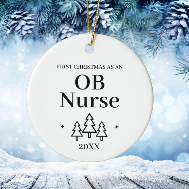 First Christmas as OB Nurse – New Job Julgransprydnad Keramik (First Christmas as OB Nurse – New Job Ceramic Ornament
)