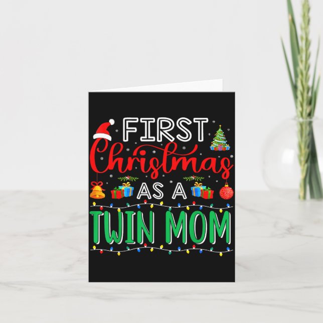First Christmas As Twin Mom Family Matching New Tw Kort (Framsida)