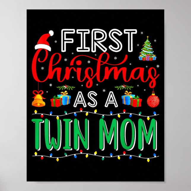 First Christmas As Twin Mom Family Matching New Tw Poster (Framsidan)