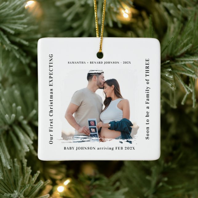 First Christmas Expecting Pregnancy Announcement  Julgransprydnad Keramik (Träd)