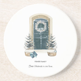 First Christmas In Our Home Watercolor Sage Green Underlägg