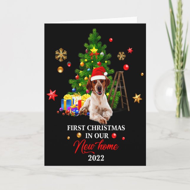 First Christmas In Our New Home Xmas Beagle Dog T  Kort (Framsida)