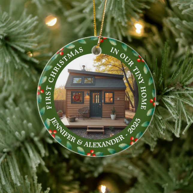 First Christmas in our Tiny Home house photo Julgransprydnad Keramik (Träd)