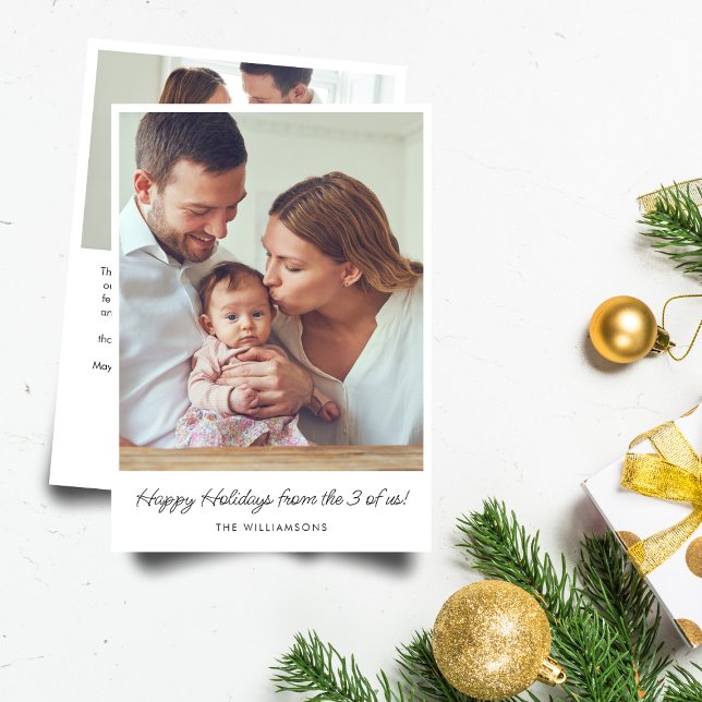 First Christmas New Baby Family Photo Message Julkort (Skapare uppladdad)