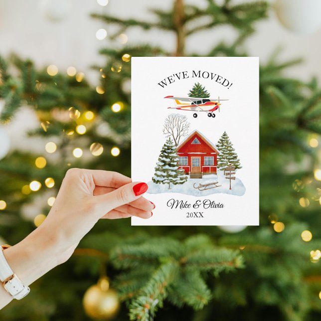 First Christmas New Home Cessna Airplane and Tree Vykort (Skapare uppladdad)