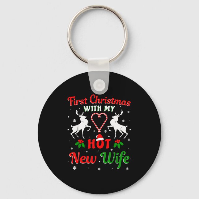 First Christmas With My Hot New Wife Christmas New Nyckelring (Framsida)