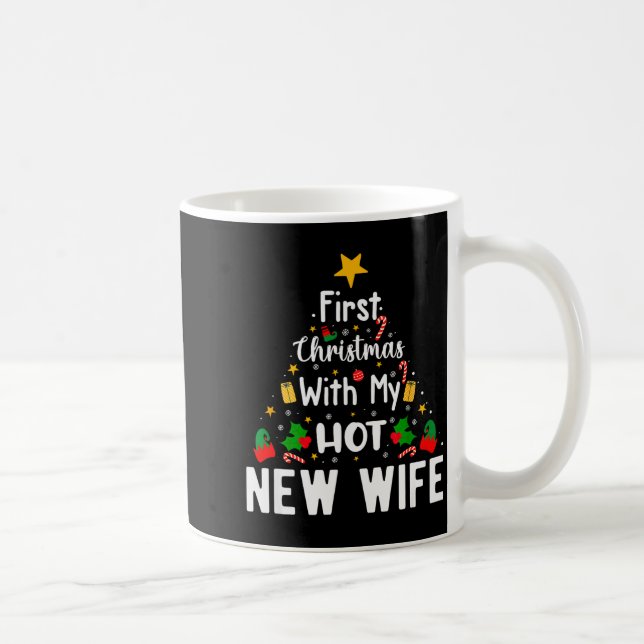 First Christmas With My Hot New Wife Funny Xmas  Kaffemugg (Höger)