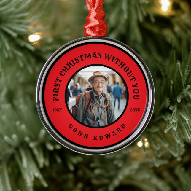 First Christmas Without You Memorial Photo Art Julgransprydnad Metall (Träd)