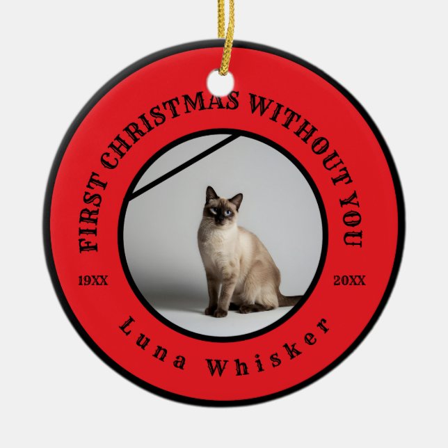 First Christmas Without You Pet Memorial Julgransprydnad Keramik (Framsidan)