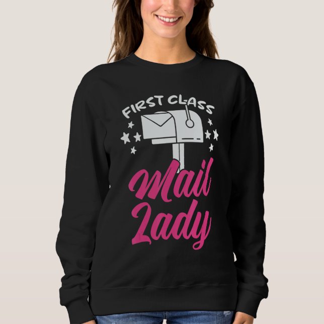 First Class Mail Lady Postal Worker Postwoman Mail T Shirt (Framsida)