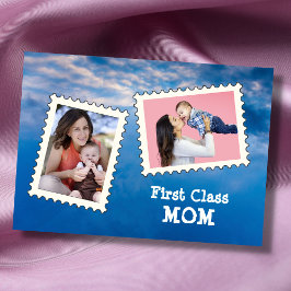 First Class MOM Bästa mamma någonsin 2 anpassad bi Kort