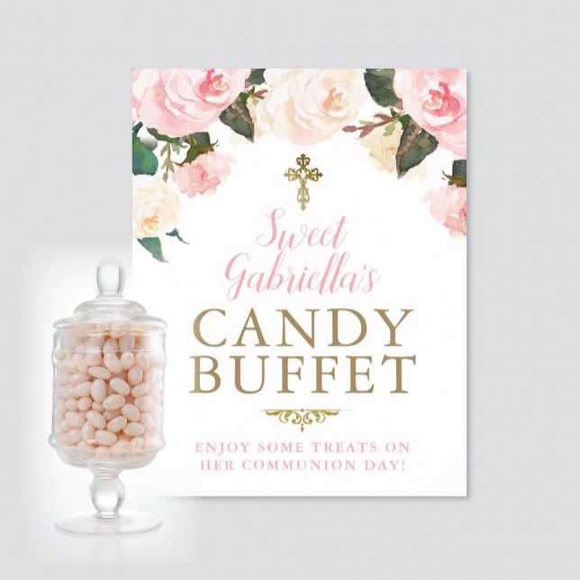 First Communion & Baptism CANDY BUFFET PINK Poster (Skapare uppladdad)