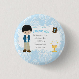 First Communion Black Hair Boy Tack Knapp