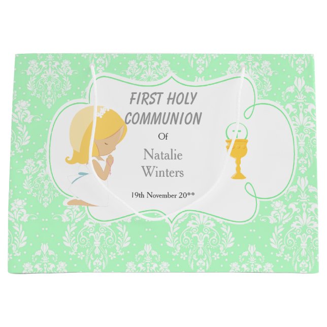 First Communion Blonde Hair Girl Tack (Framsidan)