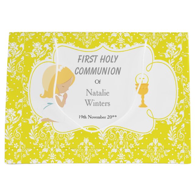 First Communion Blonde Hair Girl Tack (Framsidan)