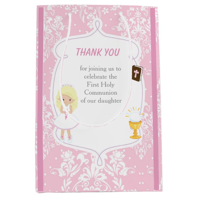 First Communion Blonde Hair Girl Tack (Framsidan)