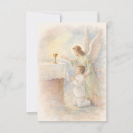 First Communion Boy Angel Eucharist Prayer Card Meddelande