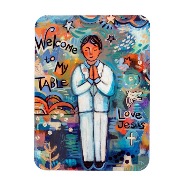 First Communion Boy Catholic Magnet Gift (Vertikal)