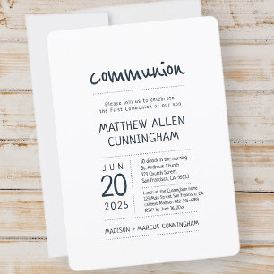 First Communion Boy Modern + enkel Inbjudningar