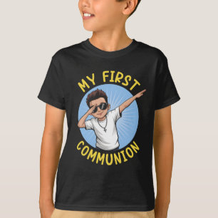 First Communion Boys Dabbing 1st Communion Heliga  T Shirt