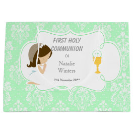 First Communion Brunette Hair Girl Tack