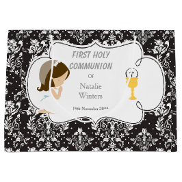 First Communion Brunette Hair Girl Tack