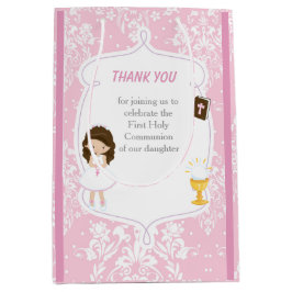First Communion Brunette Hair Girl Tack