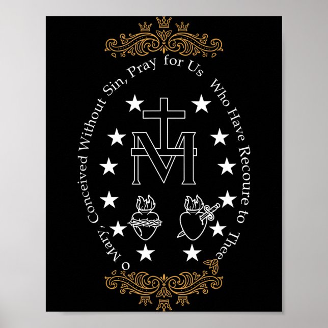 First Communion Catholic O Mary For Boy Girl Kids  Poster (Framsidan)