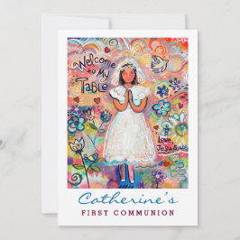 First Communion for Girl Anpassade Inbjudan