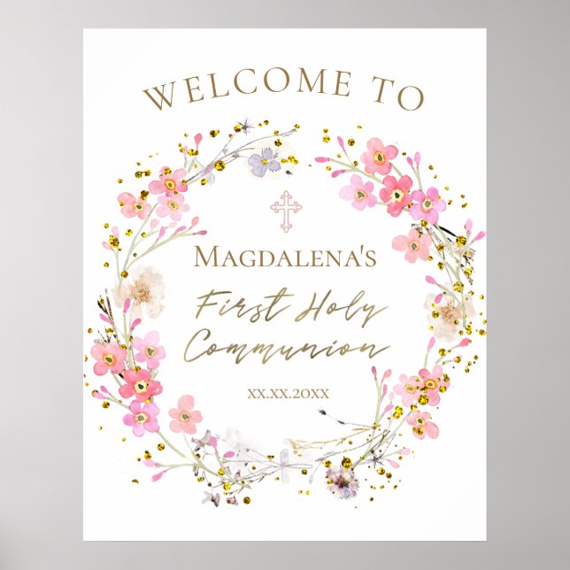 First Communion girl welcome Poster (Framsidan)