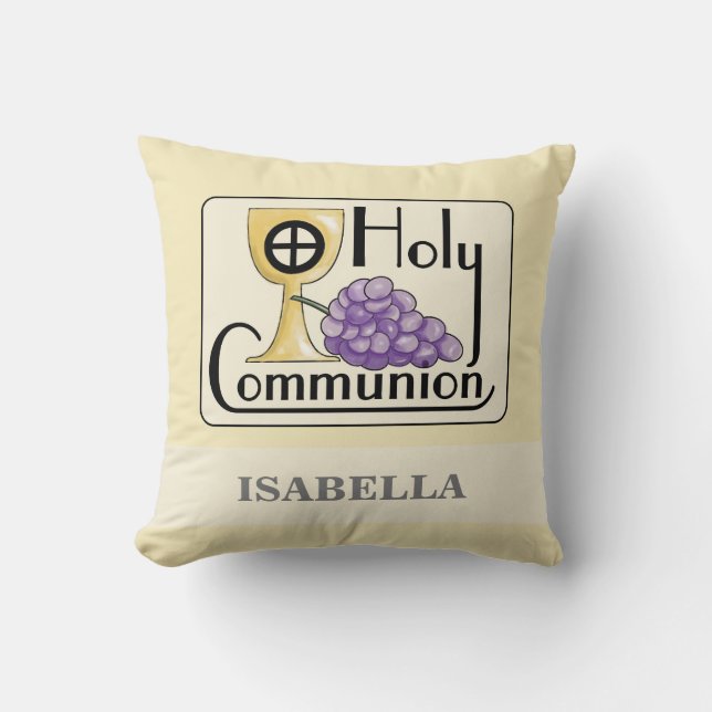 First Communion Graps and Kopp, Anpassade Kudde (Framsida)