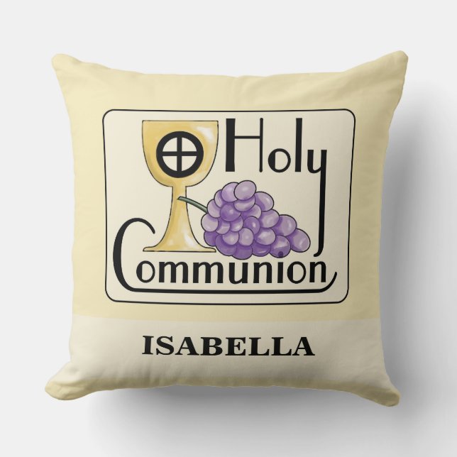 First Communion Graps and Kopp, Anpassade Kudde (Framsida)