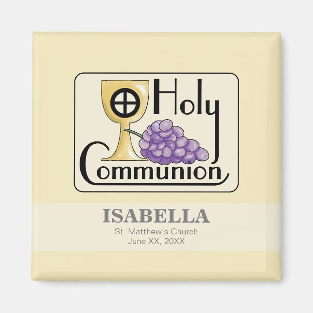 First Communion Graps and Kopp, Anpassade Magnet (Framsidan)