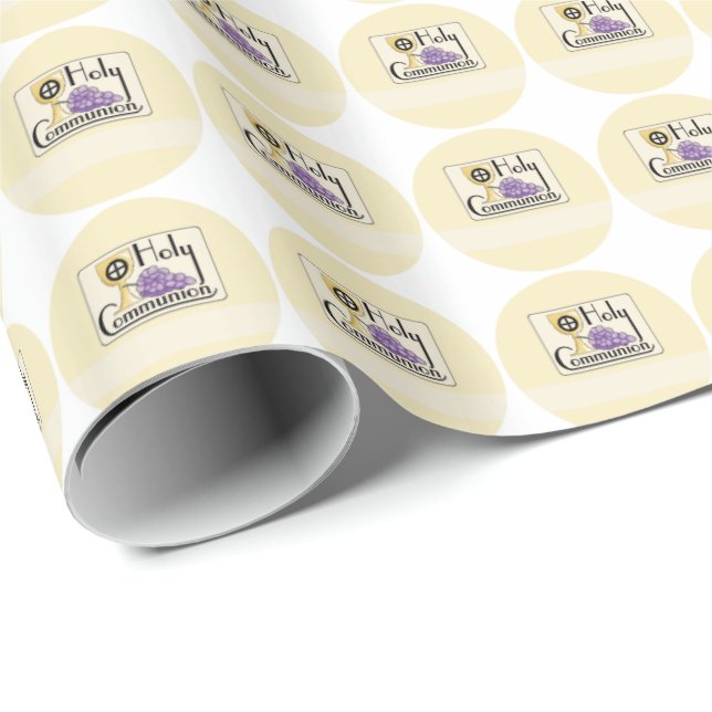 First Communion Graps and Kopp, Anpassade Presentpapper (Rullad Hörn)