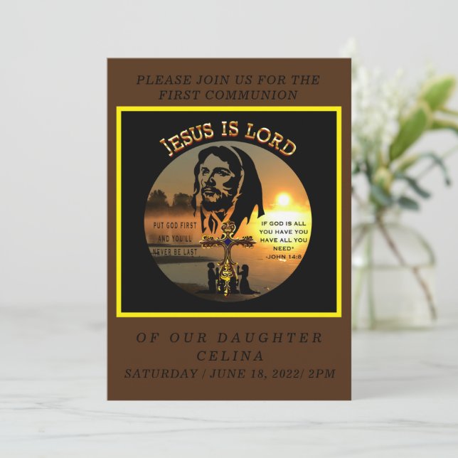 First Communion Inbjudningar (Stående Fram)