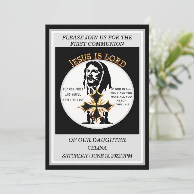 First Communion Inbjudningar (Stående Fram)