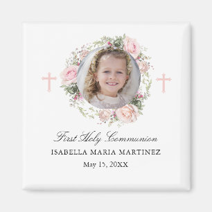 First Communion Photo Ro Flower Kor Favor Magnet