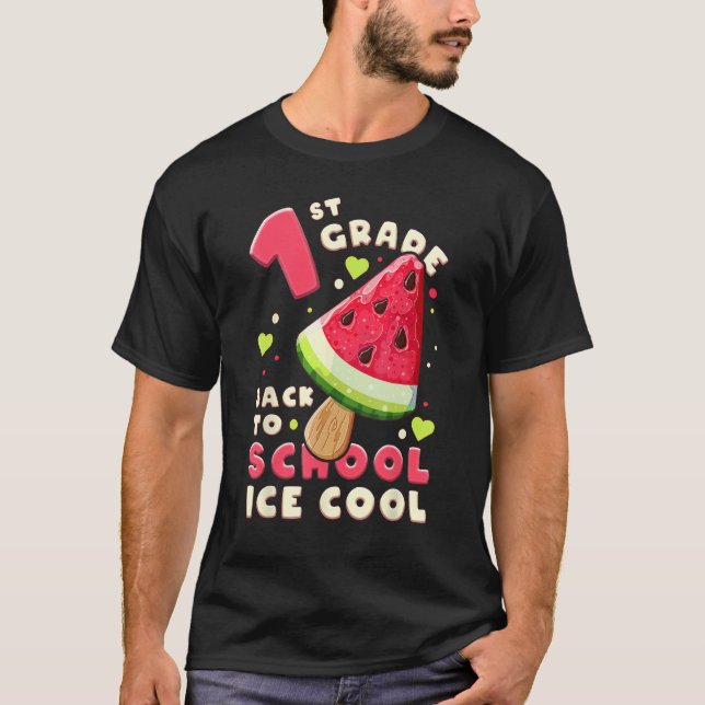 First Day of 1st Grade Back To School Girl Ice Lol T Shirt (Framsida)