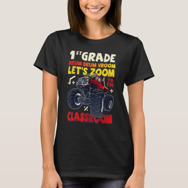 First Day of 1st Grade, Back To School, Monster Tr T Shirt (Framsida)
