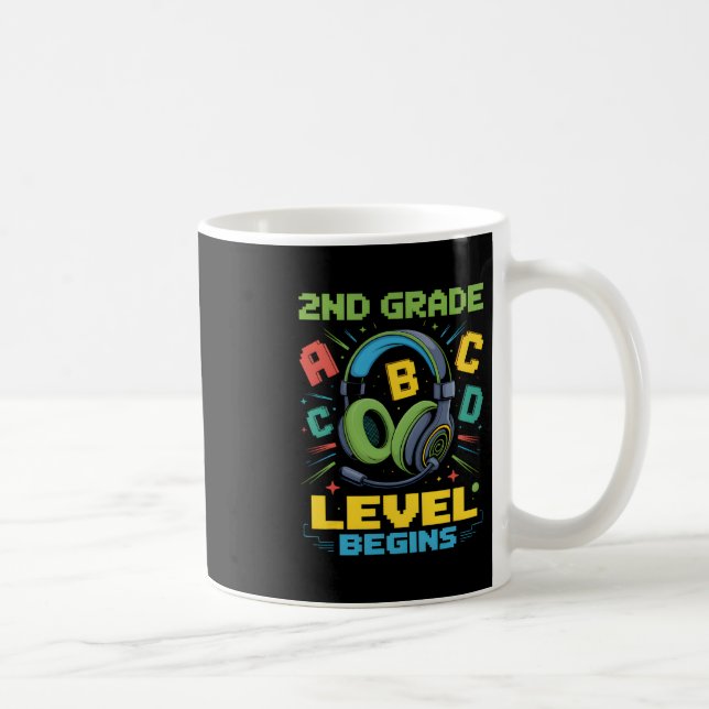 First Day Of 2nd Grade Level Begins Shirt Gamer Bo Kaffemugg (Höger)