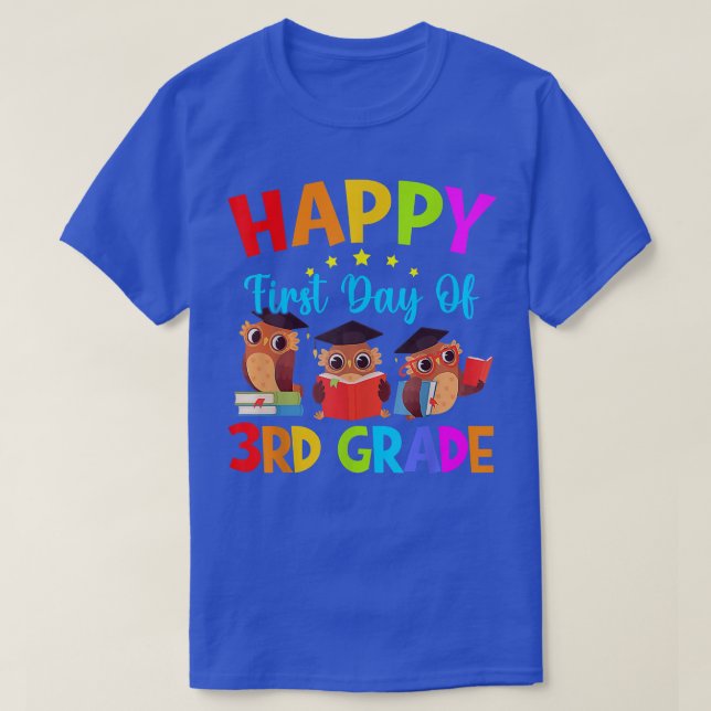 First Day Of 3rd Grade Teacher Cute Owls Third Gra T Shirt (Design framsida)
