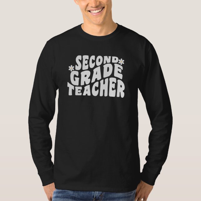 First Day Of Back To School Retro Second Grade Tea T Shirt (Framsida)