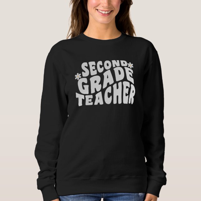 First Day Of Back To School Retro Second Grade Tea T Shirt (Framsida)