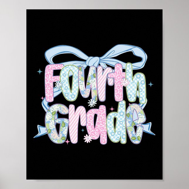 First Day Of Fourth Grade Floral Bundle For Teache Poster (Framsidan)