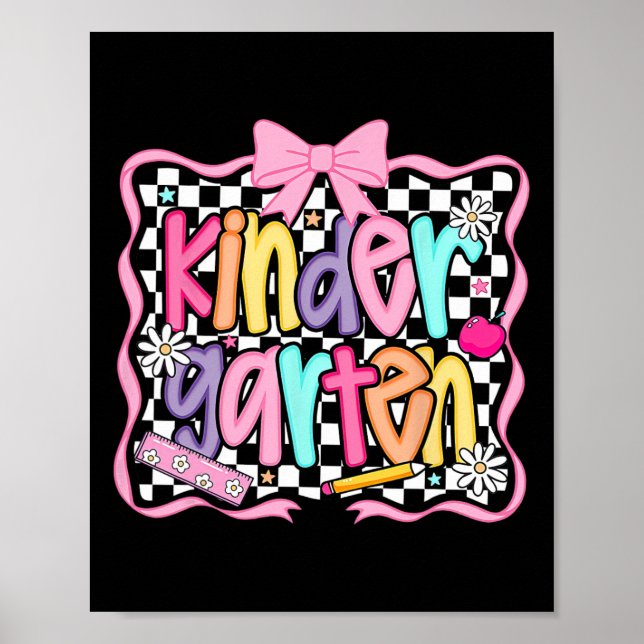 First Day Of Kindergarten Floral Bundle For Teache Poster (Framsidan)