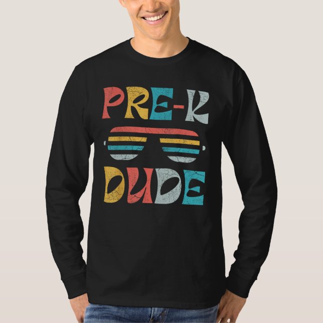 First Day of Preschool Pre K Dude Back to School T Shirt (Framsida)